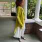 Vanite Chevron Pleats Jacket Lime