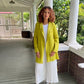 Vanite Chevron Pleats Jacket Lime