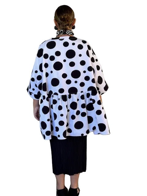Dth Black Dots Baby Doll Oversized Top