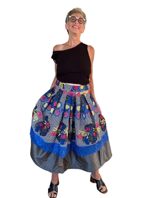 Double Skirt In Silk And Cotton Ankara