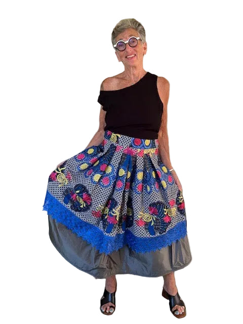 Double Skirt In Silk And Cotton Ankara