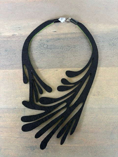 Reversible Necklace Wear In Black Or Lime Green