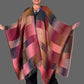 Fall wrap  In Colorfull Ikat (Trimmed In Leather)