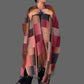 Fall wrap  In Colorfull Ikat (Trimmed In Leather)