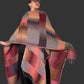 Fall wrap  In Colorfull Ikat (Trimmed In Leather)