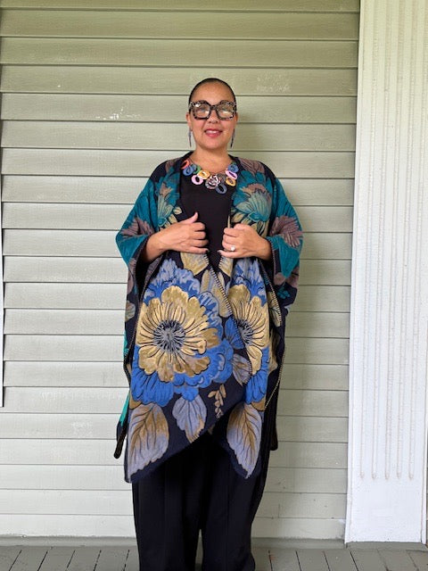Frieda Ruana Reversible Floral