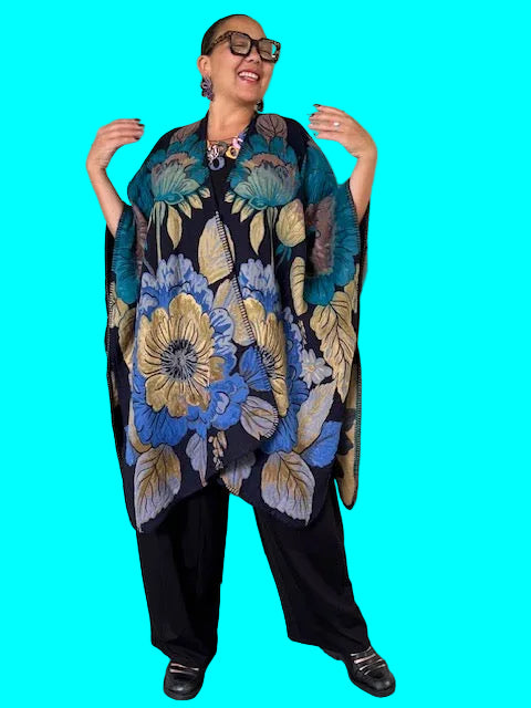 Frieda Ruana Reversible Floral