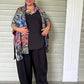 Kimono Style Cardigan Vest in Colorfull Woven Fabric