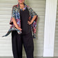 Kimono Style Cardigan Vest in Colorfull Woven Fabric