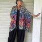 Kimono Style Cardigan Vest in Colorfull Woven Fabric