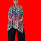 Kimono Style Cardigan Vest in Colorfull Woven Fabric