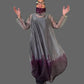 Dth Silk Organza Dress ( Dark Purple And Gray )