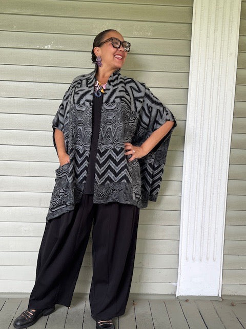 Kimono Style Cardigan in Geometric