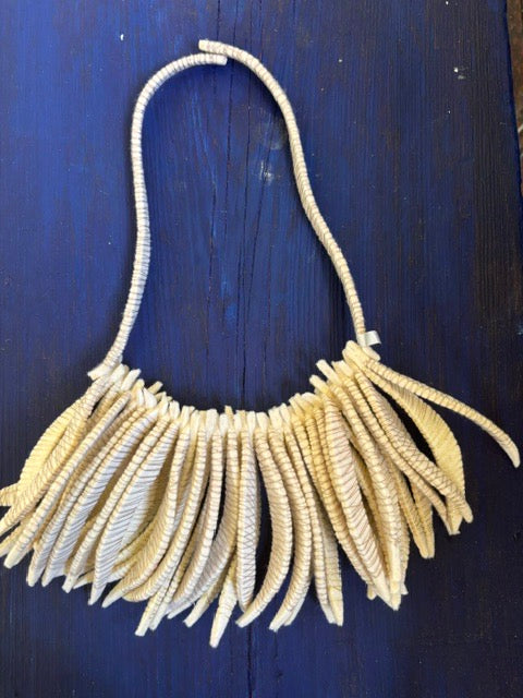 Recycled Fabric Wrapped in Gold Necklace