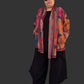 Mixed Stripe Cotton Wool Jacket With Attached Scarf