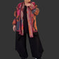 Mixed Stripe Cotton Wool Jacket With Attached Scarf