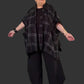 Cardigan /Vest Black With Grey Cross Stitches