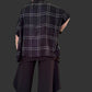 Cardigan /Vest Black With Grey Cross Stitches