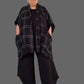 Cardigan /Vest Black With Grey Cross Stitches