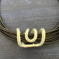 Black 12 Strand Piano Wire Necklace With Contemporary Pendant