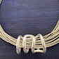 Silver Piano Wire Necklace With Silver Contemporary Pendant