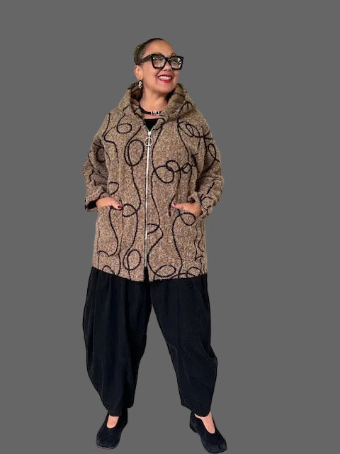 Abstract Boucle Zipper Jacket ( Carmel )