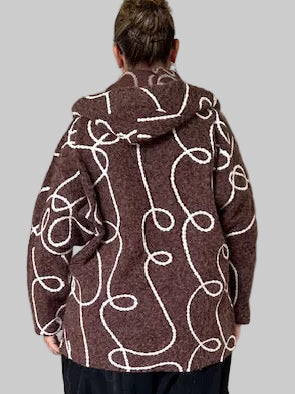Abstract  Boucle Zipper Jacket ( Brown )