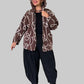 Abstract  Boucle Zipper Jacket ( Brown )