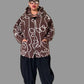 Abstract  Boucle Zipper Jacket ( Brown )