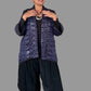 Navy Blue Side Zipper Quilted Jacket