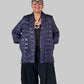 Navy Blue Side Zipper Quilted Jacket
