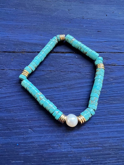 Turquoise And PearlBraclet
