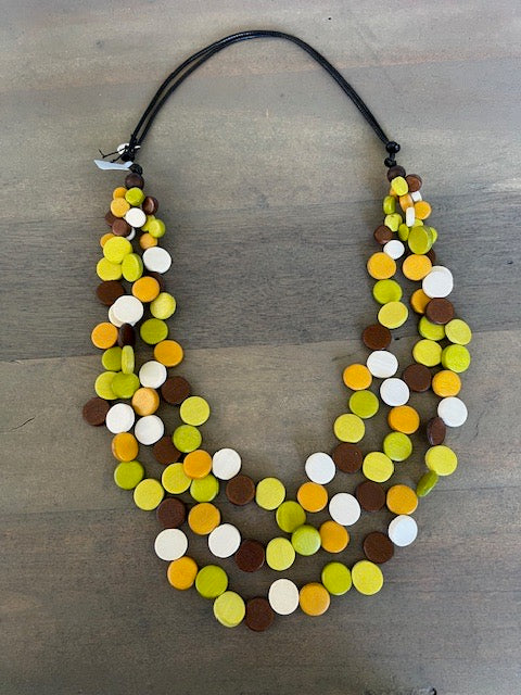 Alloa Multi Color Wood Beads Necklace