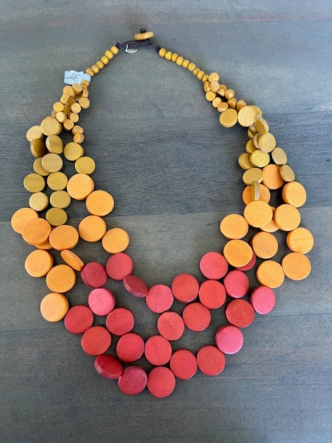 Wooden Beads in Oranges