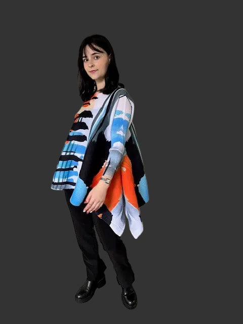 Pleats Butterfly Abstract Top