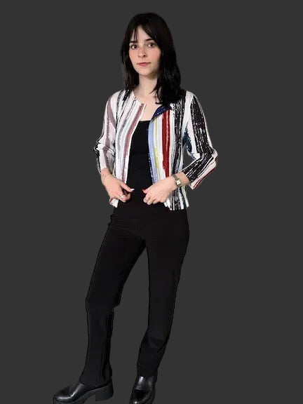 Pleats Stripe Short Jacket