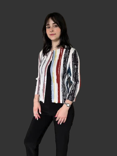 Pleats Stripe Short Jacket