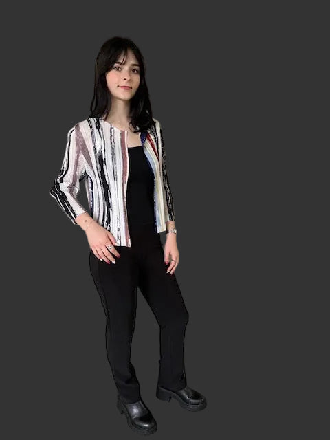 Pleats Stripe Short Jacket