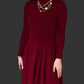 Pleats Dress In Wine Red