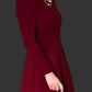 Pleats Dress In Wine Red