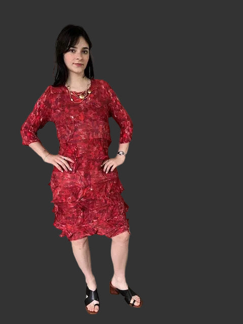 Pleats Mosaic Sunset Dress