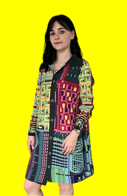 Pleats Long Jacket Dress