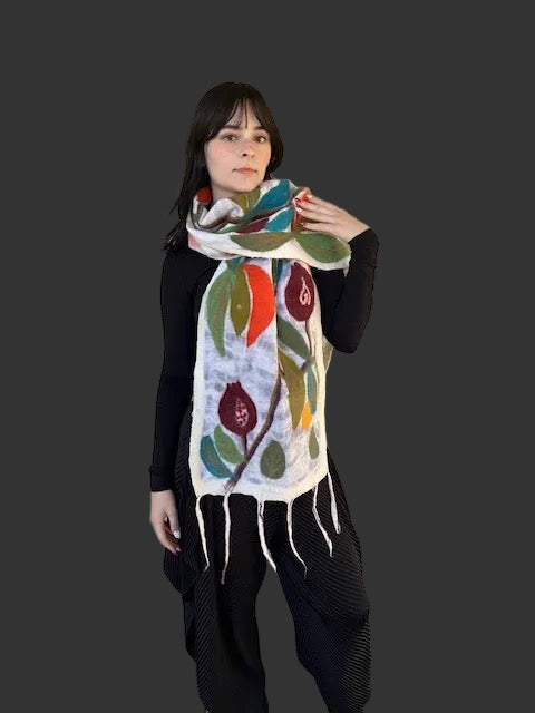 Pomegranate Felted Scarf