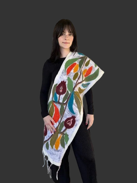 Pomegranate Felted Scarf