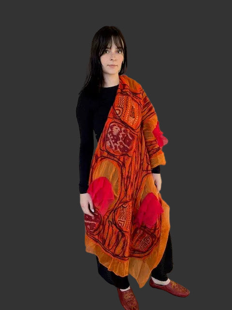 Gypsy Felted Scarf /Shawl