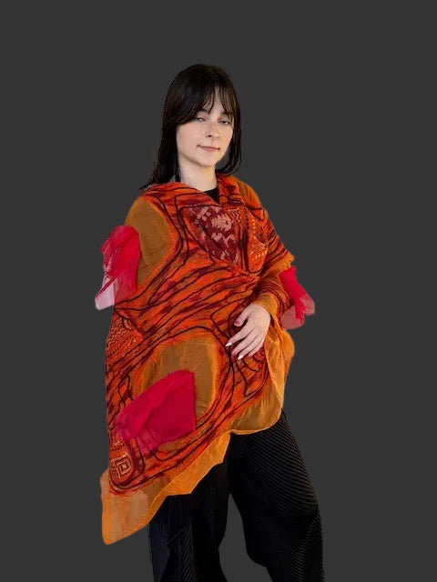 Gypsy Felted Scarf /Shawl