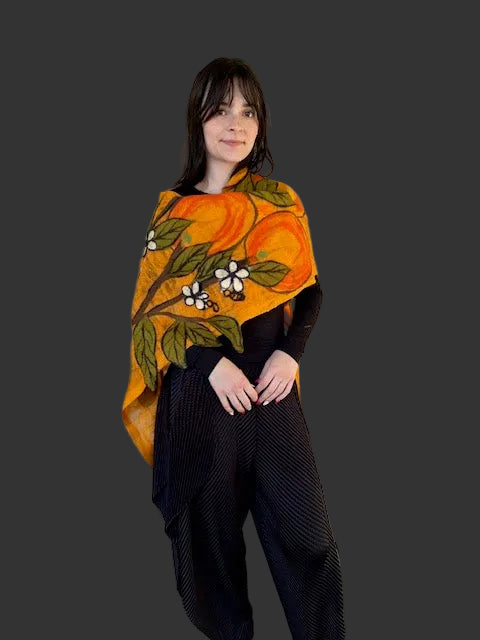 Oranges Felted Scarf