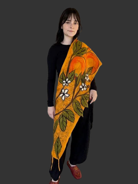 Oranges Felted Scarf