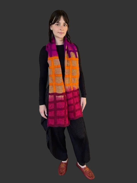 Window Pane Felted scarf