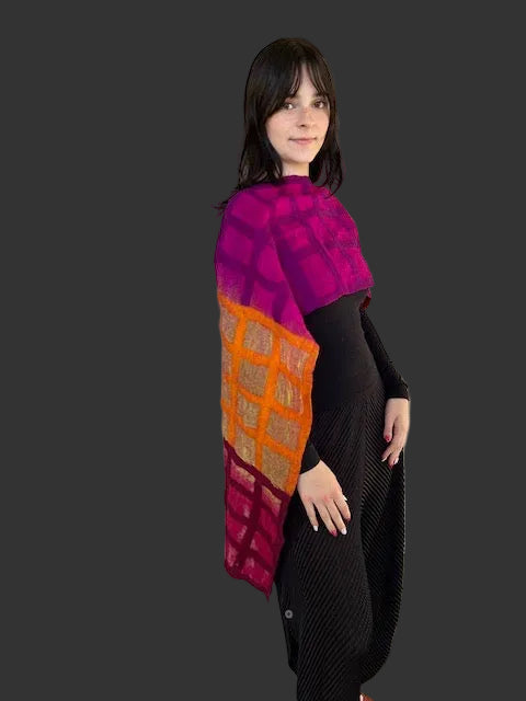 Window Pane Felted scarf